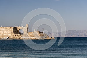 Naillac tower entrance to Rhodes Harbor