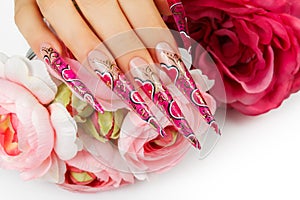 Nails art design. photo