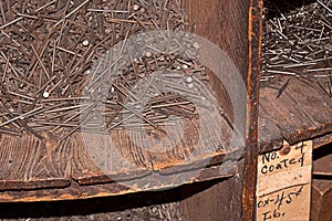 Nails in Bin at Hardware Store