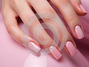 Nails cared for soft hand skin. Beauty treatment