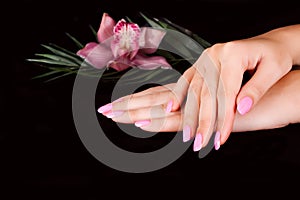 Nails with flower