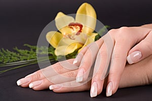 Nails with flower