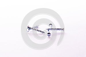 Nails Laying Table Metal White Background Silver Construction