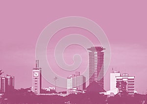 Nairobi City background in purple hue