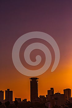 Nairobi City County Cityscapes Skyline Skyscrapers Sunrise Sunset Kenya`s Capital East Africa