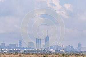 Nairobi City County Kenya Capital Skyline Cityscapes Skyscrapers Modern Tall Tower Buildings In Nairobi National Park Kenya East