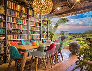 A Nairobi craftsman retreat, with a safari-themed library and a fusion of Kenyan