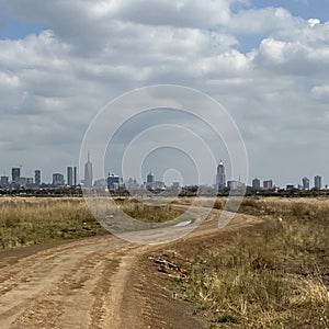 Nairobi skyline from Nairobi NP