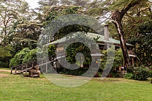 NAIVASHA, KENYA - FEBRUARY 14, 2020: Main building of the Fisherman's Camp near Naivasha lake, Ken