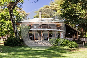 NAIVASHA, KENYA - FEBRUARY 17, 2020: Main building of the Fisherman's Camp near Naivasha lake, Ken