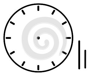 Naive icon clock with hands isolated on white. Ready for animation