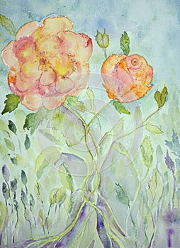 Naive impression of roses.