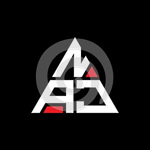 NAJ triangle letter logo design with triangle shape. NAJ triangle logo design monogram. NAJ triangle vector logo template with red