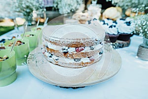 Naked cake with berries