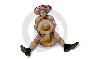 The naked mexican man isolated on white