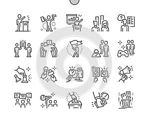 Naked politics Well-crafted Pixel Perfect Vector Thin Line Icons 30 2x Grid for Web Graphics and Apps. photo