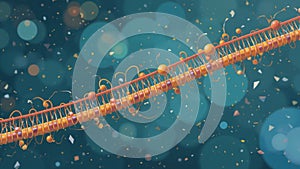 Abstract Molecular Structure with Confetti