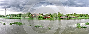 NAKHON PATHOM - THAILAND, AUGUST 26: Overcast over Tha Chin river before a rainstorm in Nakhon Pathom on August 26, 2018