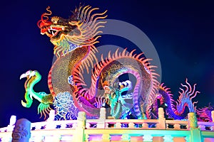 Nakhon sawan cityThailand Tourists come to visit the Chinese New Year Lantern Festival, Dragon Chinese New Year, Chinese Dragon