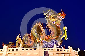 Nakhon sawan cityThailand Tourists come to visit the Chinese New Year Lantern Festival, Dragon Chinese New Year, Chinese Dragon