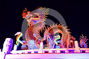 Nakhon sawan cityThailand Tourists come to visit the Chinese New Year Lantern Festival, Dragon Chinese New Year, Chinese Dragon