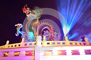 Nakhon sawan cityThailand Tourists come to visit the Chinese New Year Lantern Festival, Dragon Chinese New Year, Chinese Dragon