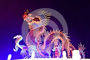 Nakhon sawan cityThailand Tourists come to visit the Chinese New Year Lantern Festival, Dragon Chinese New Year, Chinese Dragon