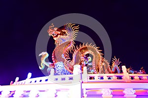 Nakhon sawan cityThailand Tourists come to visit the Chinese New Year Lantern Festival, Dragon Chinese New Year, Chinese Dragon