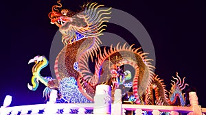 Nakhon sawan cityThailand Tourists come to visit the Chinese New Year Lantern Festival, Dragon Chinese New Year, Chinese Dragon