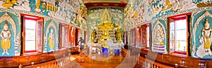 NAKHON SAWAN, THAILAND - January 25, 2020 : Buddha Statue with Beautiful Thai Style Art at Sriutumpron Temple