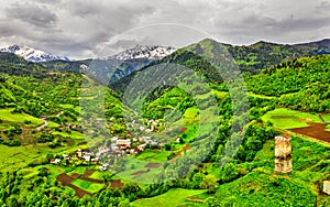 Nakipari village in Upper Svaneti, Georgia