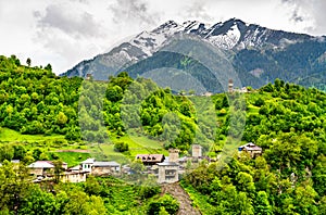 Nakipari village in Upper Svaneti, Georgia