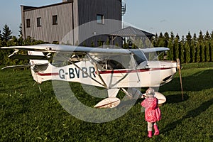 Nakotne, Latvia - September 30, 2023: An old, small, abandoned plane
