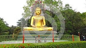 Nakprok beautiful golden Buddha in Wat sak yai