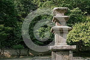 Nakseongdae Park, Korean traditional stone tower in Seoul, Korea