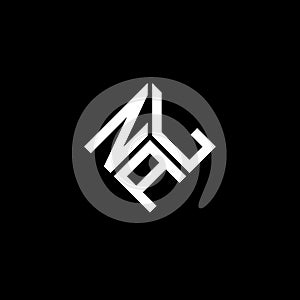 NAL letter logo design on black background. NAL creative initials letter logo concept. NAL letter design photo