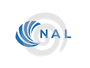 NAL letter logo design on white background. NAL creative circle letter logo concept. NAL letter design photo