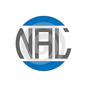NAL letter logo design on white background. NAL creative initials circle logo concept. NAL letter design photo