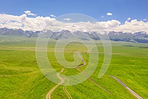 Nalati grassland with the blue sky