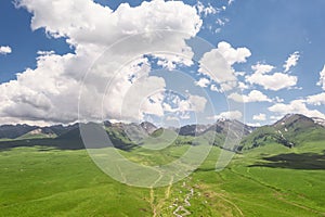 Nalati grassland with the blue sky