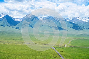 Nalati grassland with the blue sky