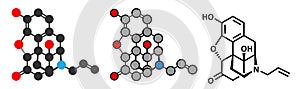 Naloxone opioid receptor antagonist. Drug used in treatment of opioid overdose