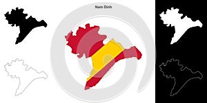 Nam Dinh outline map