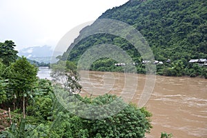 Nam Ou river in Nong Khiaw village