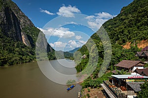 Nam Ou river in Nong Khiaw village, Laos