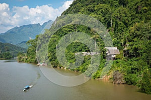 Nam Ou river in Nong Khiaw village, Laos
