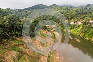 Nam Phak river in Muang Khua town, La