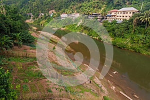 Nam Phak river in Muang Khua town, La