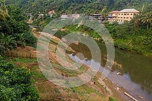 Nam Phak river in Muang Khua town, La