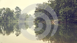 Nam Song River Background in Vang Vieng City, Laos